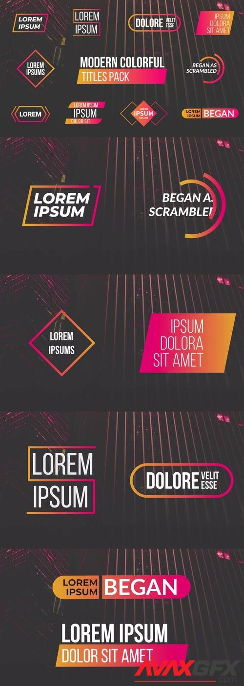 MotionArray – Modern Colorful Titles Pack 987239