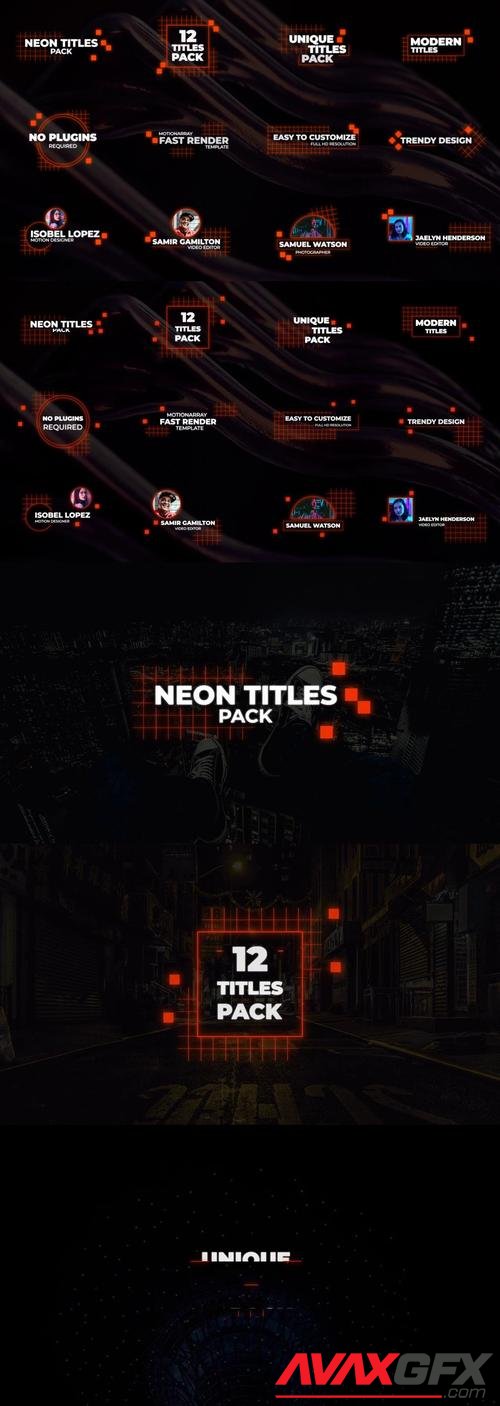 MotionArray – Neon Titles & Lower Thirds 974375