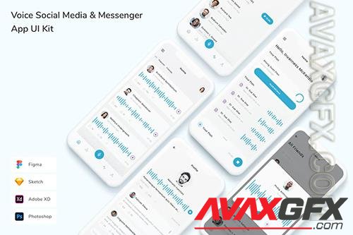 Voice Social Media & Messenger App UI Kit V5Q7JGN