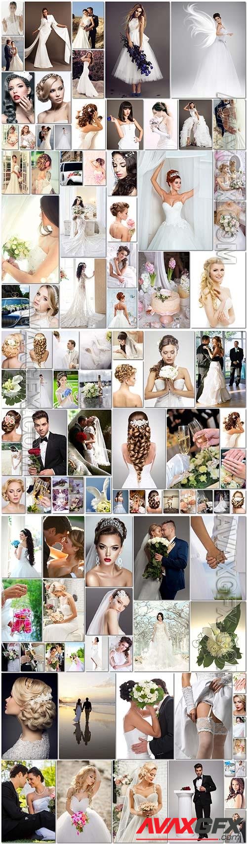 100 Bundle beautiful bride and groom, wedding stock photo vol 7