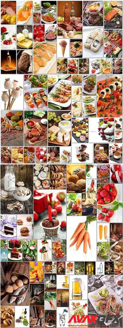 100 Bundle food, meat, vegetables, fruits, fish, stock photo vol 1