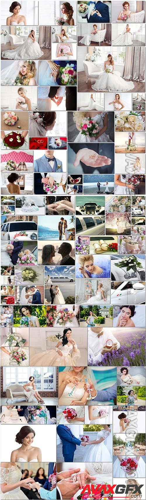 100 Bundle beautiful bride and groom, wedding stock photo vol 9