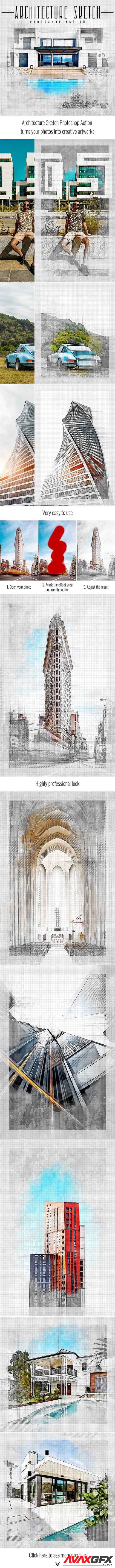 GraphicRiver - Architecture Sketch - Watercolor Photoshop Action 33402048