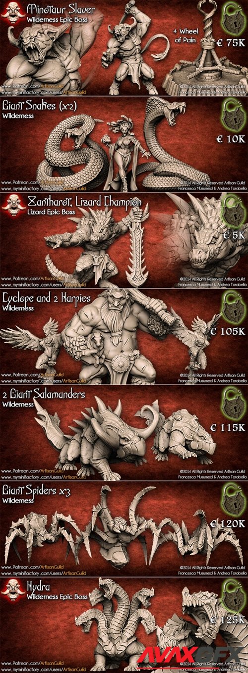 Wilderness Monsters & Bosses – 3D Printable STL