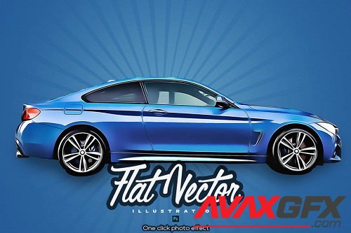 Flat Vector Illustration Photoshop Action