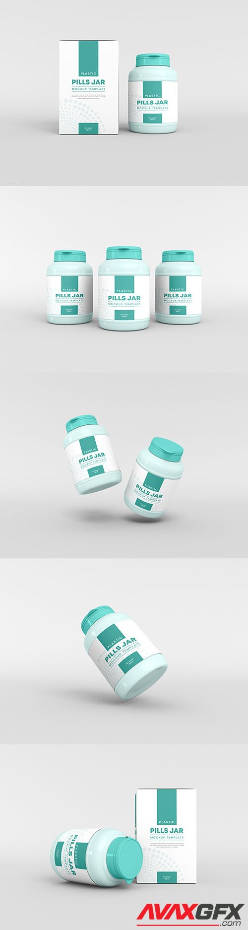 Plastic pill jar mockup