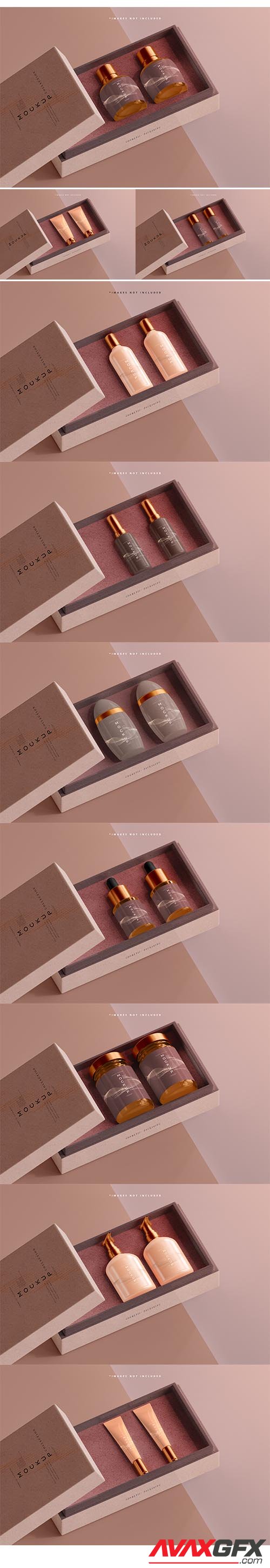 Cosmetic bottle box mockup