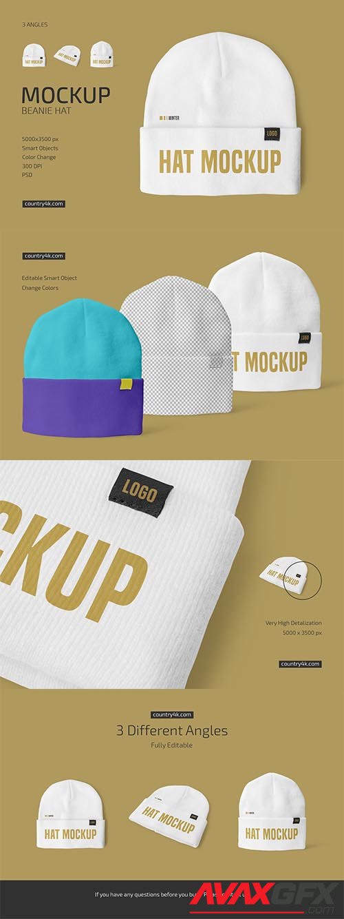 CreativeMarket - Beanie Hat Mockup Set 6494102