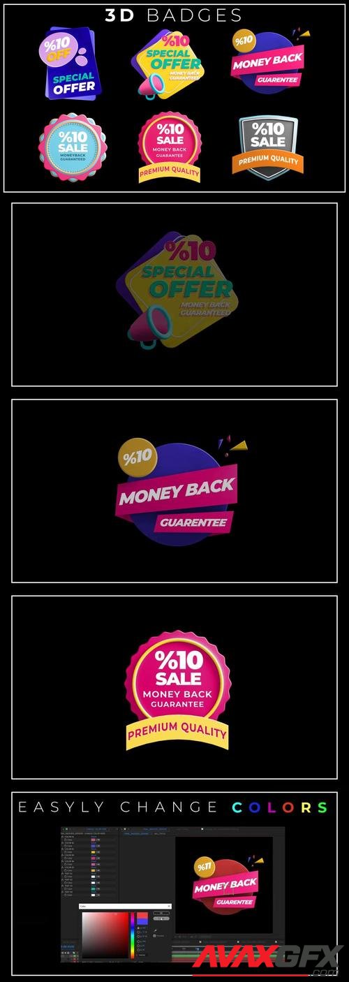 MotionArray – 3D Badges Pack 1049338