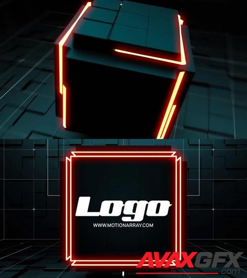 MotionArray – Tech Neon Cube Logo 971465