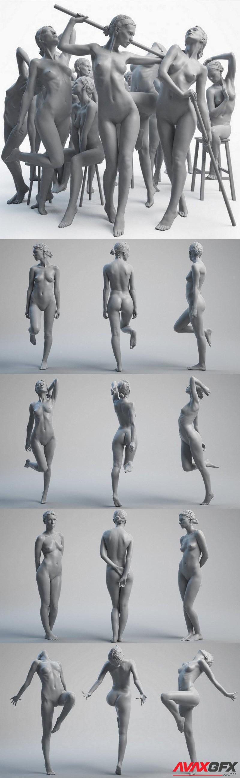 3D Scan Store Female Model Pack 01