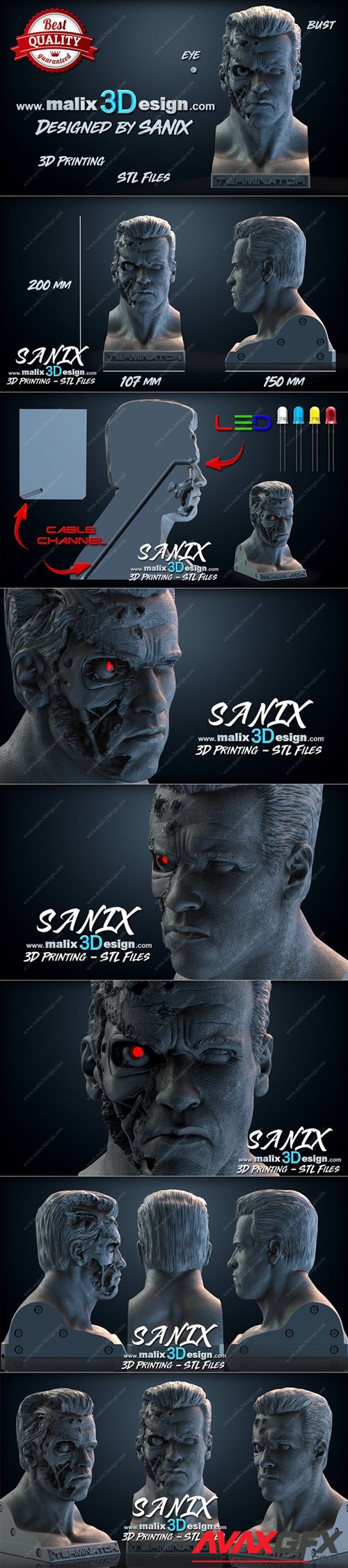 TERMINATOR Bust – 3D Printable STL