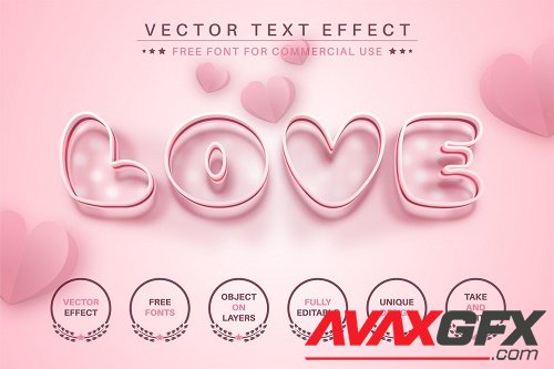 Love Heart - Editable Text Effect - 6596954
