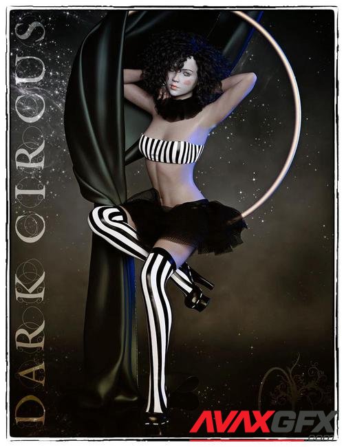 dForce Dark Circus Outfit for Genesis 8 Female(s)