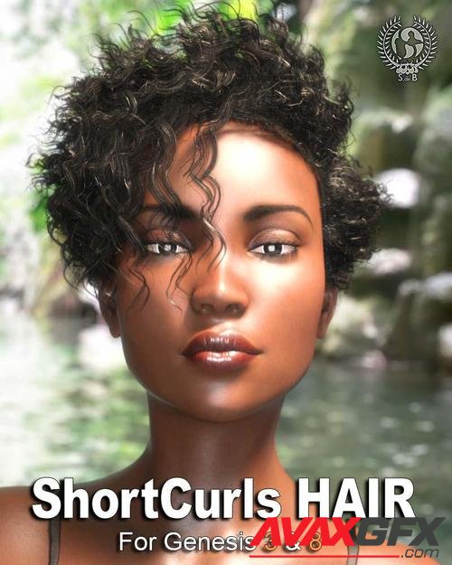 Short Curls Hair for Genesis 3 and 8