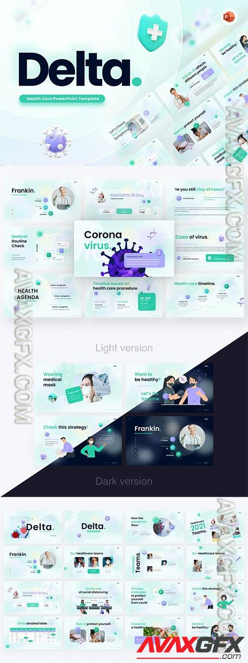 Delta Corona Virus PowerPoint Template ZZRQ2KN