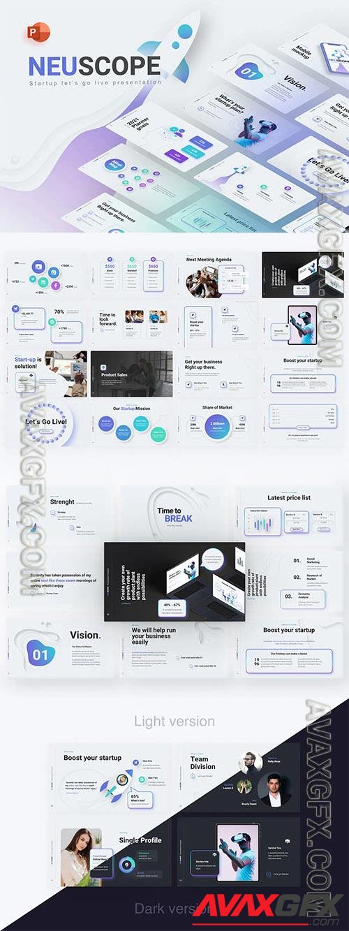 Neuscope Creative Startup PowerPoint Template Z8P4TEB