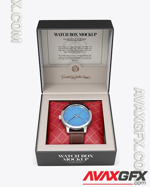 Opened Watch Box Mockup - Front View 51464