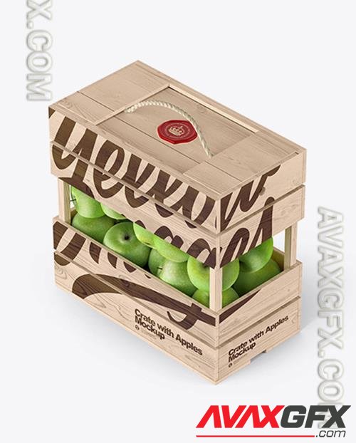 Wooden Crate with Apples Mockup 48166