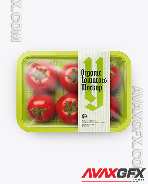 Plastic Tray With Tomatoes Mockup 46475