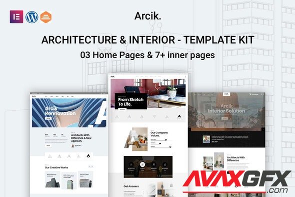 ThemeForest - Arcik v1.0.0 - Architecture & Interior Elementor Template Kit - 34328272