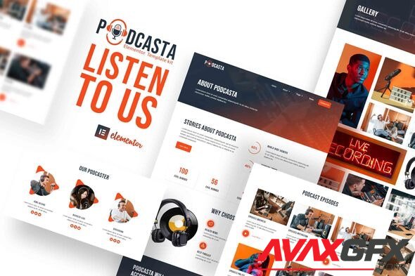 ThemeForest - Podcasta v1.0.1 - Podcast & Streaming Elementor Template Kit - 34268327