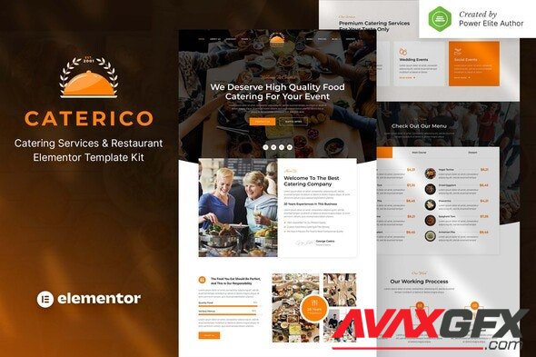 ThemeForest - Caterico v1.0.0 - Catering Services & Restaurant Elementor Template Kit - 34335546