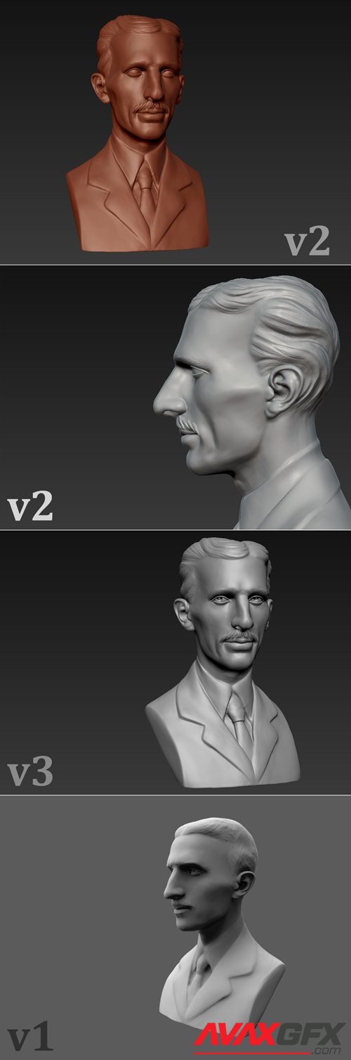 Nikola Tesla Bust – 3D Printable STL