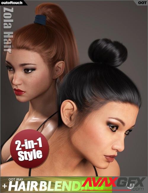 Zola Hair for Genesis 3 and 8 Female(s)