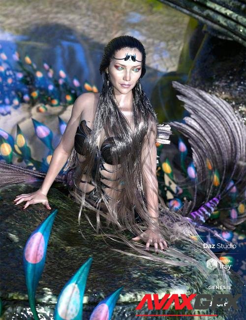 Aguja Mermaid Hair with dForce for Genesis 8 Female