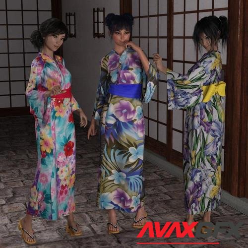 dForce Yukata for Genesis 8 Female