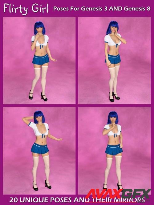 Flirty Girl Poses for G3F and G8F