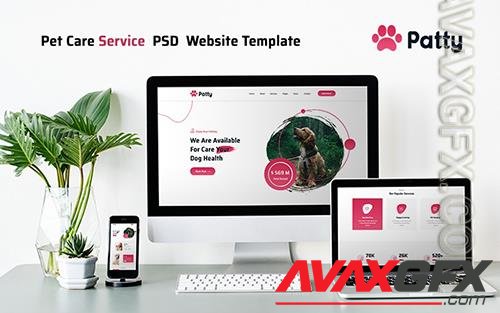 Patty - Pet Care Service PSD Website Template PSD Template o184519