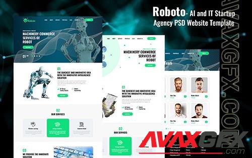 Roboto- AI and IT Startup Agency PSD Template o99520