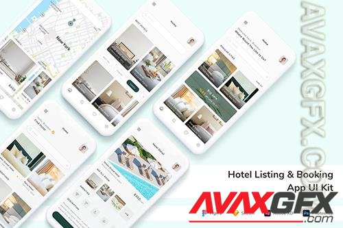 Hotel Listing & Booking App UI Kit LH3X425