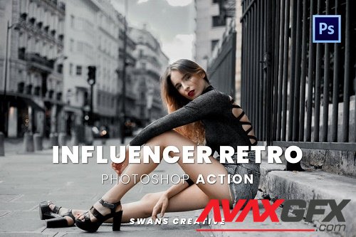 Influencer Retro Photoshop Action