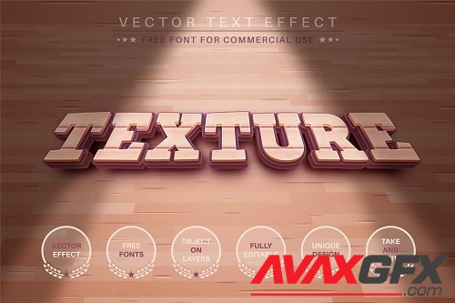 Texture Wood - Editable Text Effect - 6605363