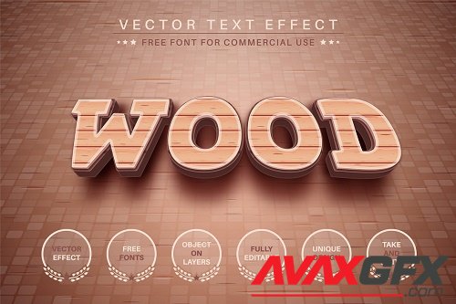 Wood - editable text effect - 6606998