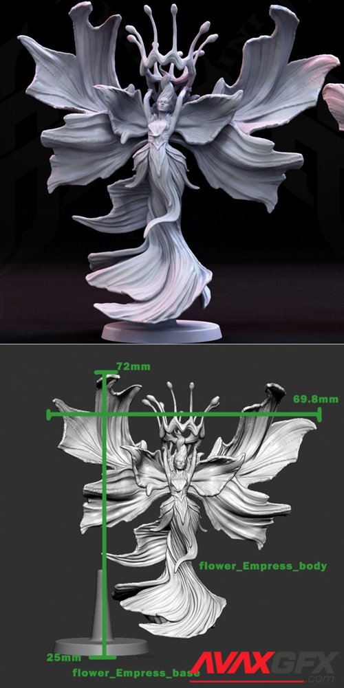 Flower Empress – 3D Printable STL