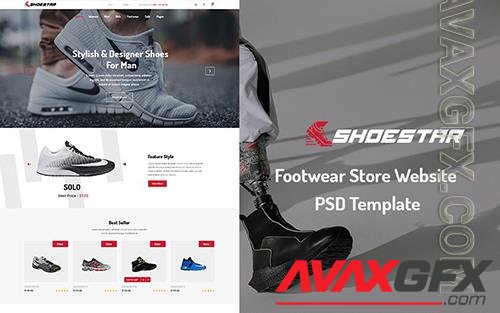 Footwear Store Website PSD Template o181217