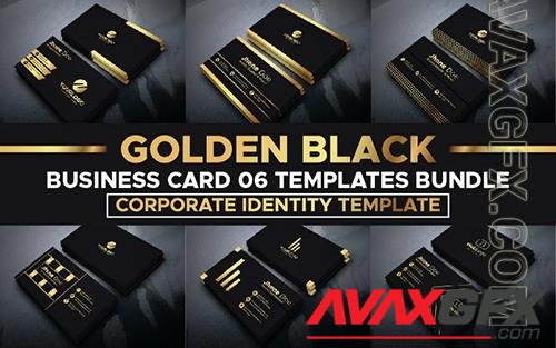 Golden Black Business Card 06 Templates Bundle - Corporate Identity Template o101079