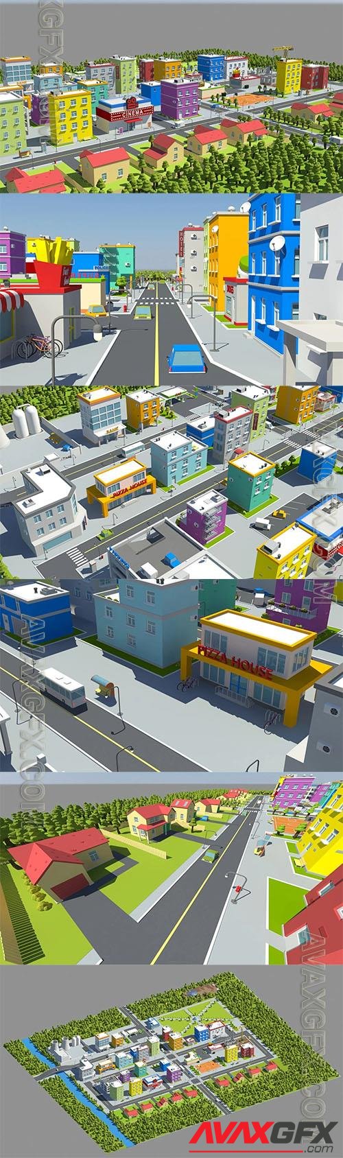 Low Poly City 3D Model o56968