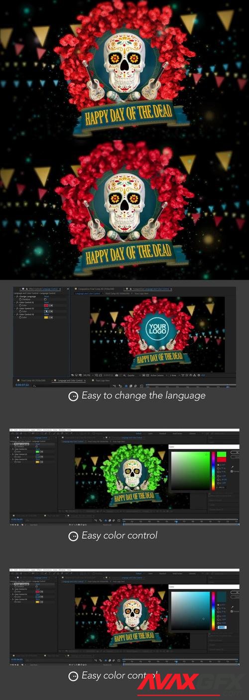 MotionArray – Day Of The Dead Logo Reveal 1055079