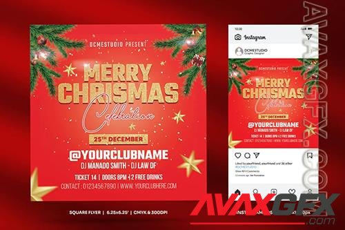 Merry Christmas Square FLyer & Instagram Post RJG4VVQ