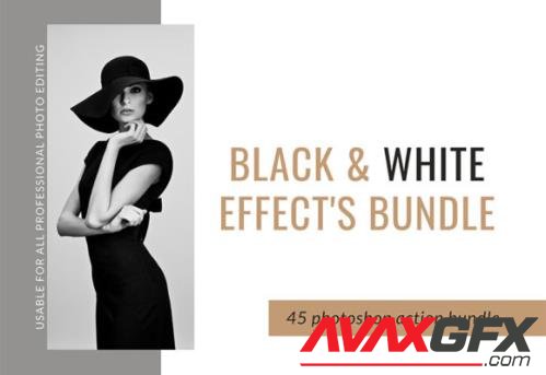 Black & White Photoshop 45 Action Bundle