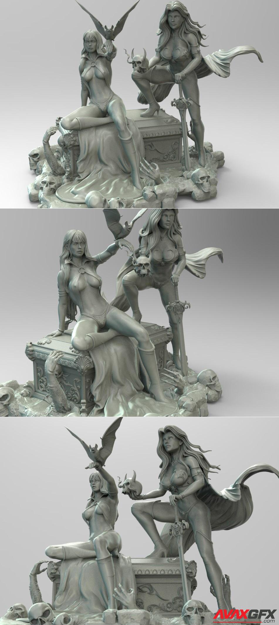 Vampirella and Lady Death 3D Printable STL