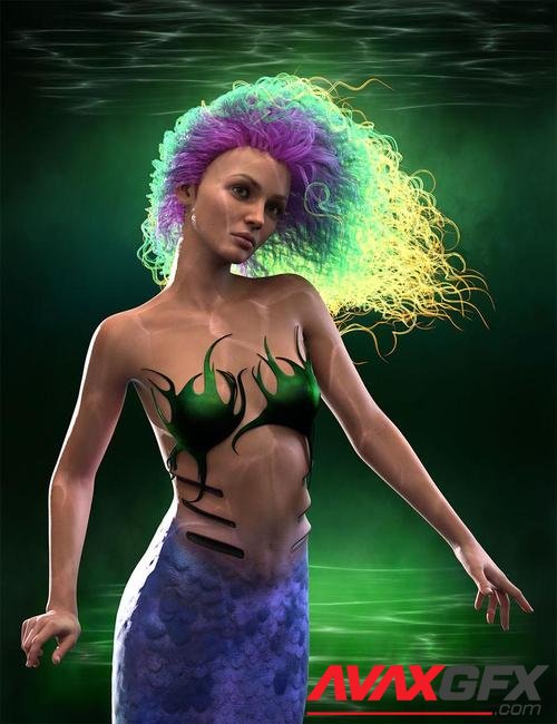 Selkie Hair for Genesis 8 with dForce