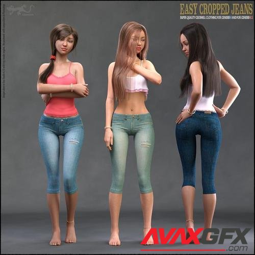 Easy Cropped Jeans for Genesis 8 and 8.1