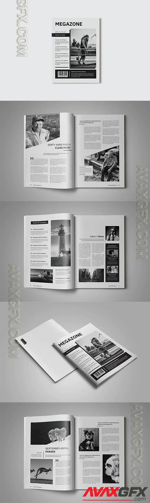Black & White Magazine Template WS5HQRH