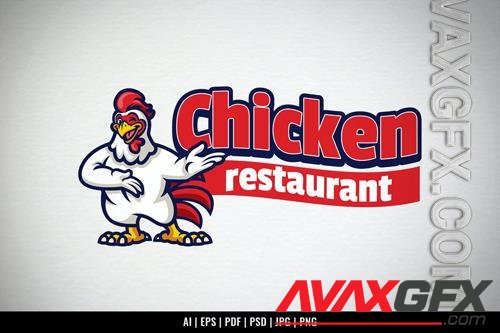 Chicken Restaurant Cartoon Mascot Logo